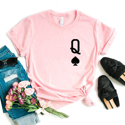 Pák királynő nyomat női pólók Pamut alkalmi vicces póló Lady Yong Girl Top póló Hipster FS-324