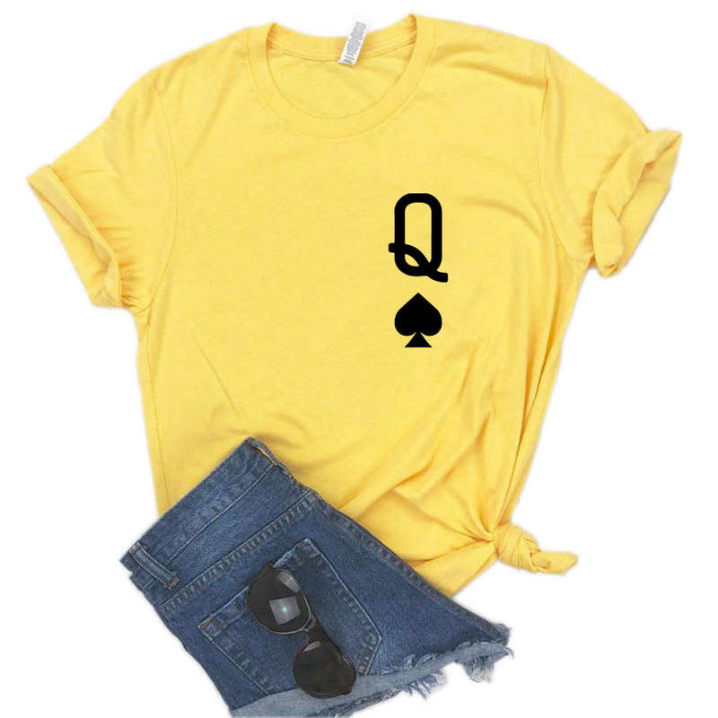 Γυναικεία μπλουζάκια Queen Of Spades Βαμβακερά, αστεία μπλουζάκια για Lady Yong Girl Top Tee Hipster FS-324