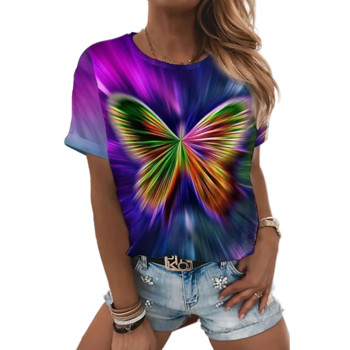 Νέα καινοτομία Zebra Elephant Art Butterfly 3d Printing T-shirt Γυναικεία Harajuku Καλοκαιρινό πολύχρωμα όμορφα κοντομάνικα μπλουζάκια μόδας