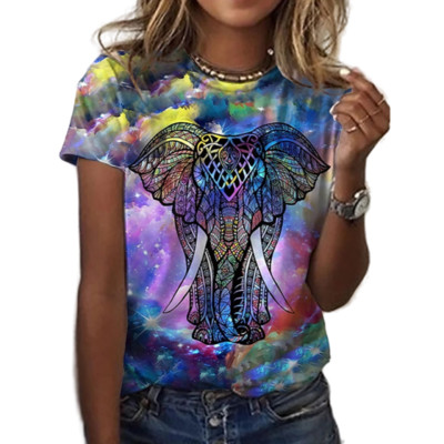 Újdonság Zebra Elefánt Művészet Pillangó 3D Nyomtatás T-shirt Női Harajuku Nyári Színes Gyönyörű Rövid ujjú Divat Felsők