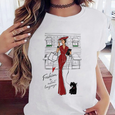 Maycaur Fashion Lady Print női póló Alkalmi Vicces grafikai póló Rövid ujjú póló Ajándék Lady Yong Girl Top pólónak
