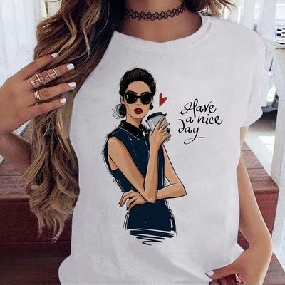 Maycaur Fashion Lady Print női póló Alkalmi Vicces grafikai póló Rövid ujjú póló Ajándék Lady Yong Girl Top pólónak