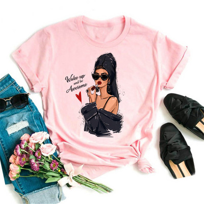 Maycaur Fashion Lady Print női póló Alkalmi Vicces grafikai póló Rövid ujjú póló Ajándék Lady Yong Girl Top pólónak