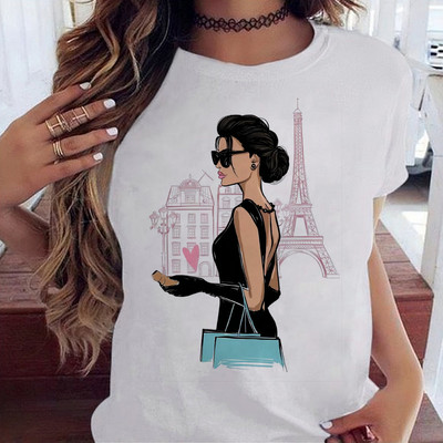 Maycaur Fashion Lady Print női póló Alkalmi Vicces grafikai póló Rövid ujjú póló Ajándék Lady Yong Girl Top pólónak
