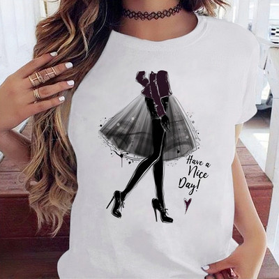 Maycaur Fashion Lady Print női póló Alkalmi Vicces grafikai póló Rövid ujjú póló Ajándék Lady Yong Girl Top pólónak