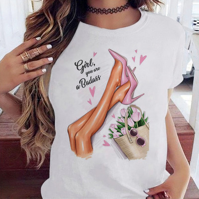 Maycaur Fashion Lady Print női póló Alkalmi Vicces grafikai póló Rövid ujjú póló Ajándék Lady Yong Girl Top pólónak