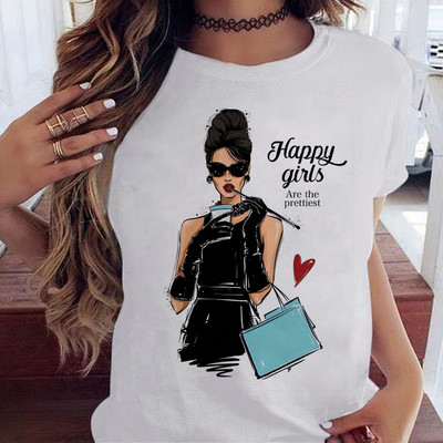 Maycaur Fashion Lady Print női póló Alkalmi Vicces grafikai póló Rövid ujjú póló Ajándék Lady Yong Girl Top pólónak