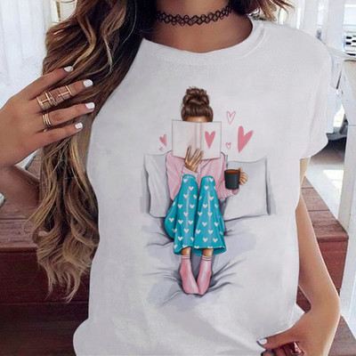 Maycaur Fashion Lady Print női póló Alkalmi Vicces grafikai póló Rövid ujjú póló Ajándék Lady Yong Girl Top pólónak