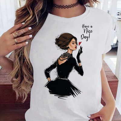 Maycaur Fashion Lady Print női póló Alkalmi Vicces grafikai póló Rövid ujjú póló Ajándék Lady Yong Girl Top pólónak