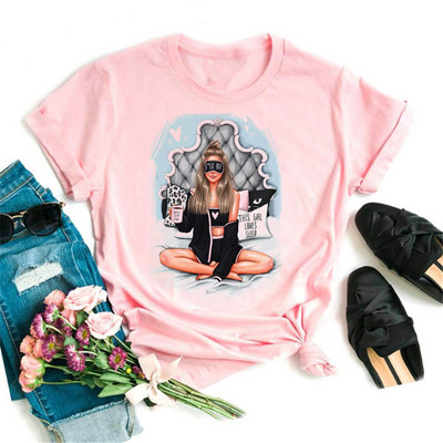 Maycaur Fashion Lady Print női póló Alkalmi Vicces grafikai póló Rövid ujjú póló Ajándék Lady Yong Girl Top pólónak