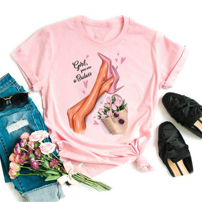 Maycaur Fashion Lady Print női póló Alkalmi Vicces grafikai póló Rövid ujjú póló Ajándék Lady Yong Girl Top pólónak