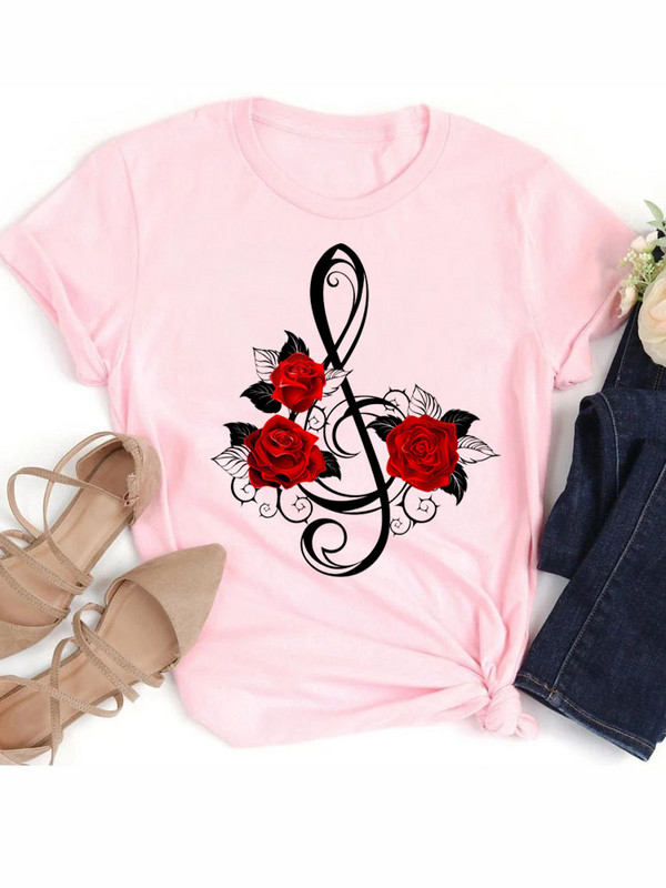 Naiste T-särk Päevalille-südametrükiga T-särk Naiste Moodne Must T-särk Naiste Lühikeste Varrukatega Armsad Graafilised T-särgid Vabaaja T-särk