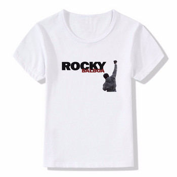Μπλουζάκι για αγόρι και κορίτσι με στάμπα Rocky Balboa Παιδικά μπλουζάκια με κοντό μανίκι με λαιμόκοψη O-λαιμόκοψη Παιδικά μπλουζάκια μπλουζάκια για μωρά