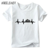 Gyerek sakk Heart Beat Pulse póló Baba fiúk/lányok nyári felső rövid ujjú pólók Kids Fashion Alkalmi ruhák,ooo4159