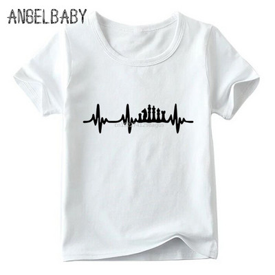 Παιδικό μπλουζάκι Chess Heart Beat Pulse Βρεφικά μπλουζάκια για αγόρια/κορίτσια Καλοκαιρινό κοντομάνικο μπλουζάκι Παιδική μόδα casual ρούχα,ooo4159