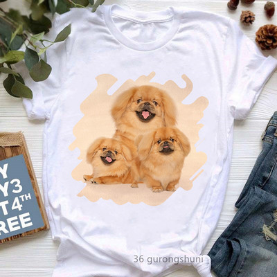 Színes Papillon Dog Animal Print póló Girls Lover Gift póló Femme Harajuku Kawaii ruhák Vicces fehér női póló