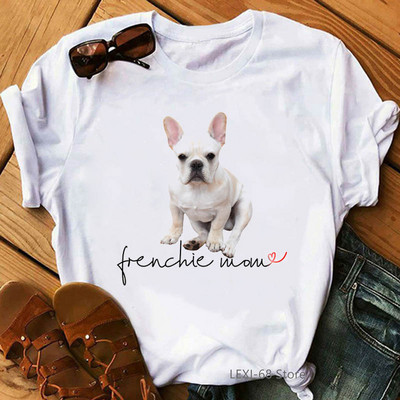 Kawaii Yorkie Mom Graphic Print póló Női Kutyaszerető Virágos póló Női Harajuku póló Nyári felsők Divatos póló női