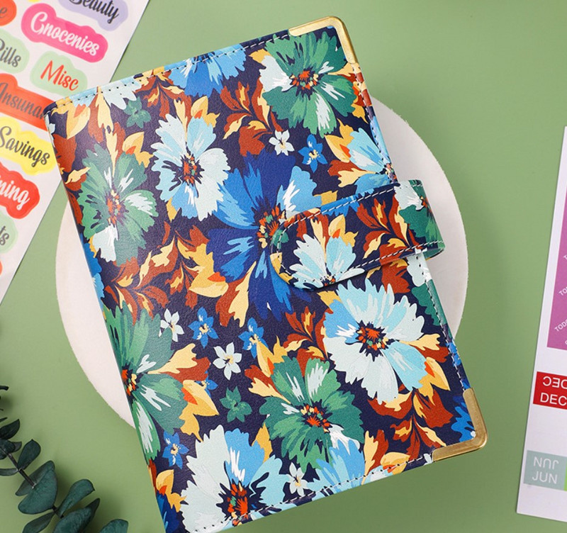 A6 spalvingi gėlių pinigai Biudžeto planavimo segtuvas Vokai Pinigų vokai biudžeto sudarymui Pinigų tvarkyklė biudžeto segtuvui