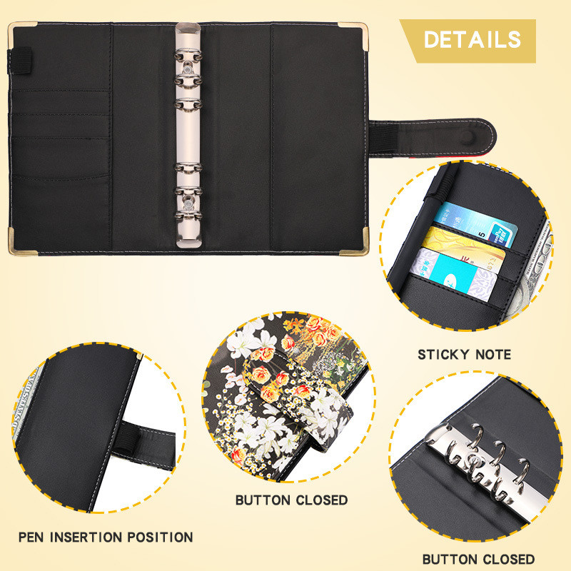 A6 spalvingi gėlių pinigai Biudžeto planavimo segtuvas Vokai Pinigų vokai biudžeto sudarymui Pinigų tvarkyklė biudžeto segtuvui