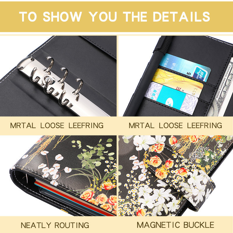 A6 spalvingi gėlių pinigai Biudžeto planavimo segtuvas Vokai Pinigų vokai biudžeto sudarymui Pinigų tvarkyklė biudžeto segtuvui