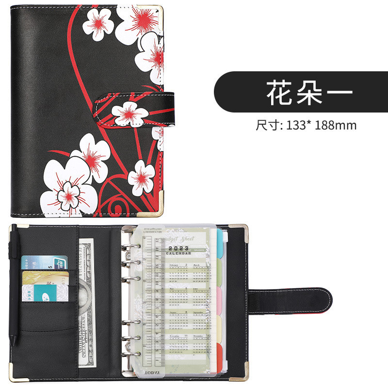 A6 spalvingi gėlių pinigai Biudžeto planavimo segtuvas Vokai Pinigų vokai biudžeto sudarymui Pinigų tvarkyklė biudžeto segtuvui