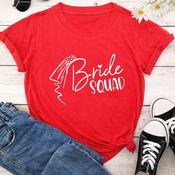 Bride Squad Woman T-shirts Bachelorette Team Bride Tshirt Aesthetic Wedding Party T-shirt Women Tees Bridesmaid Tops 4UFL