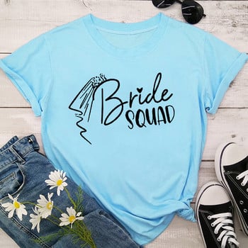 Bride Squad Woman T-shirts Bachelorette Team Bride Tshirt Aesthetic Wedding Party T-shirt Women Tees Bridesmaid Tops 4UFL