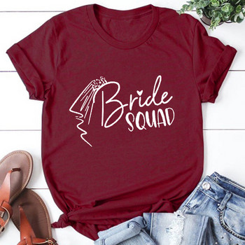 Bride Squad Woman T-shirts Bachelorette Team Bride Tshirt Aesthetic Wedding Party T-shirt Women Tees Bridesmaid Tops 4UFL