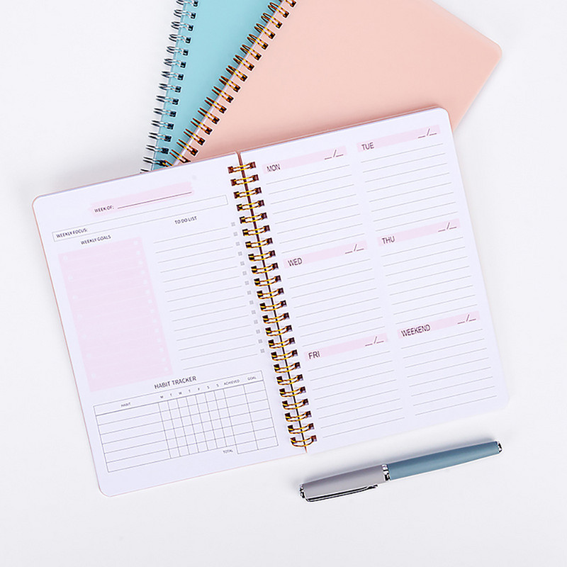 Coil Agenda Planner Notebook Weekly Planner Στόχος Παρακολούθηση Συνήθειας Χρονοδιάγραμμα Οργανωτής Εφημερίδα Σημειωματάριο Ισπανικά Γραφείο Γραφείου