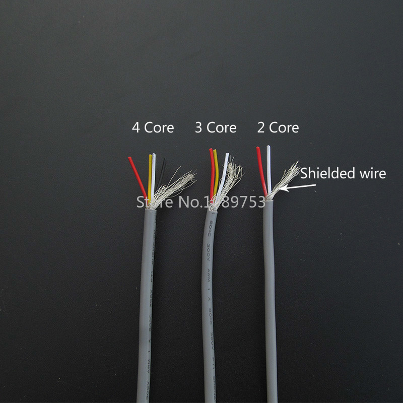 5 meetri pikkune varjestatud traat UL2547 28AWG 2 3 4 südamikuga 2.1 kanaliga heliliini signaalikaabli kaitsejuhe võimendi jaoks, must hall