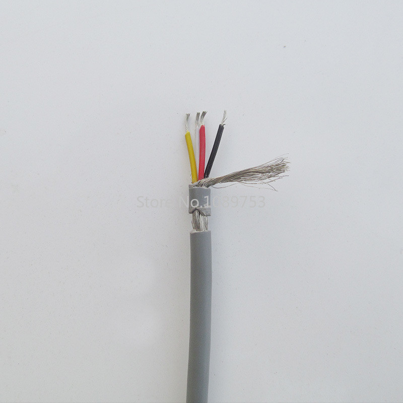 5 meetri pikkune varjestatud traat UL2547 28AWG 2 3 4 südamikuga 2.1 kanaliga heliliini signaalikaabli kaitsejuhe võimendi jaoks, must hall