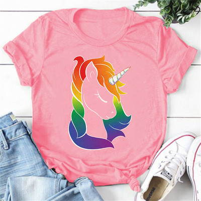 Unicorn Pride póló Női Esztétikus pólók Ruhák Lgbt Szivárványmintás Kawaii Vicces női pólók Felsők Camiseta