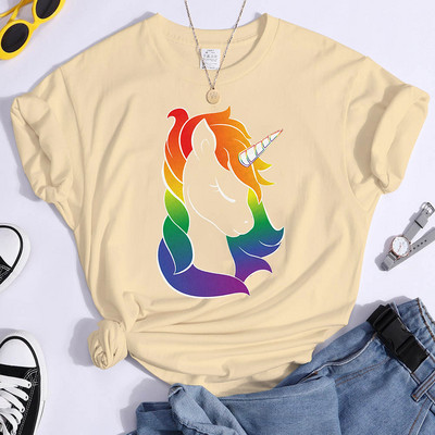 Unicorn Pride póló Női Esztétikus pólók Ruhák Lgbt Szivárványmintás Kawaii Vicces női pólók Felsők Camiseta