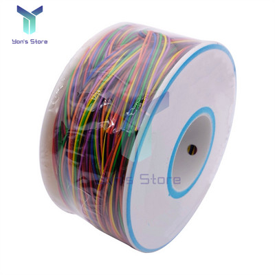 250M 30AWG кабел с тел 8 цвята PCB запояване Fly Iine 0,55 mm макетна платка Jumper Цветна изолационна обвивка Кабел калайдисана чиста мед