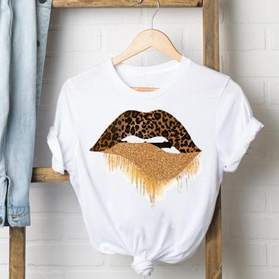 Leopard Coffee Love 90-es évek felső rövid ujjú alkalmi póló Női ruhák Divatos póló Nyári női pólók Grafikus pólók
