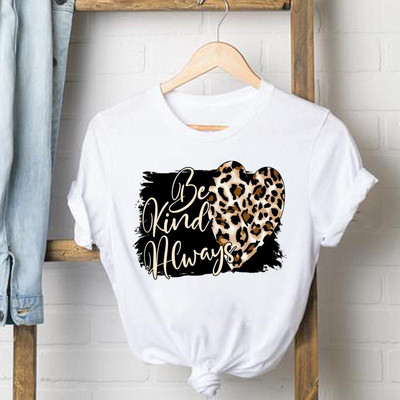 Leopard Coffee Love 90-es évek felső rövid ujjú alkalmi póló Női ruhák Divatos póló Nyári női pólók Grafikus pólók