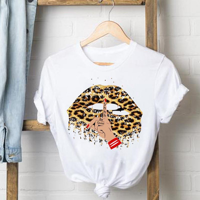 Leopard Coffee Love 90-es évek felső rövid ujjú alkalmi póló Női ruhák Divatos póló Nyári női pólók Grafikus pólók