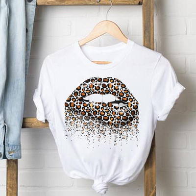 Leopard Coffee Love 90-es évek felső rövid ujjú alkalmi póló Női ruhák Divatos póló Nyári női pólók Grafikus pólók
