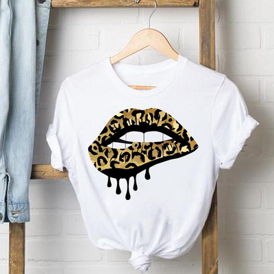 Leopard Coffee Love 90-es évek felső rövid ujjú alkalmi póló Női ruhák Divatos póló Nyári női pólók Grafikus pólók