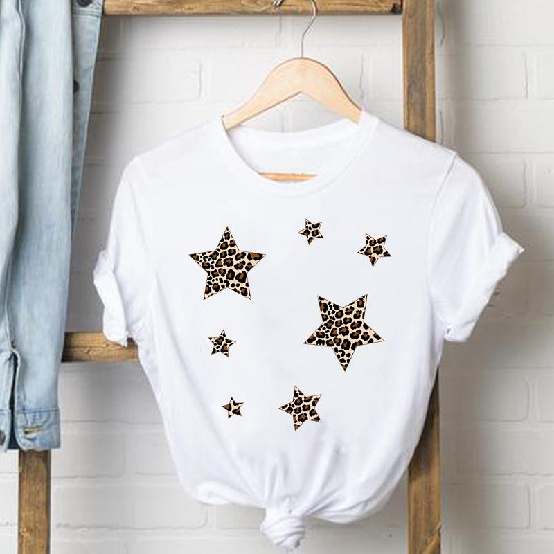 Leopard Coffee Love Anii 90 Top cu mânecă scurtă Tricou casual Haine pentru doamnă Tricou la modă Vară Femeie T Tricouri grafice pentru femei