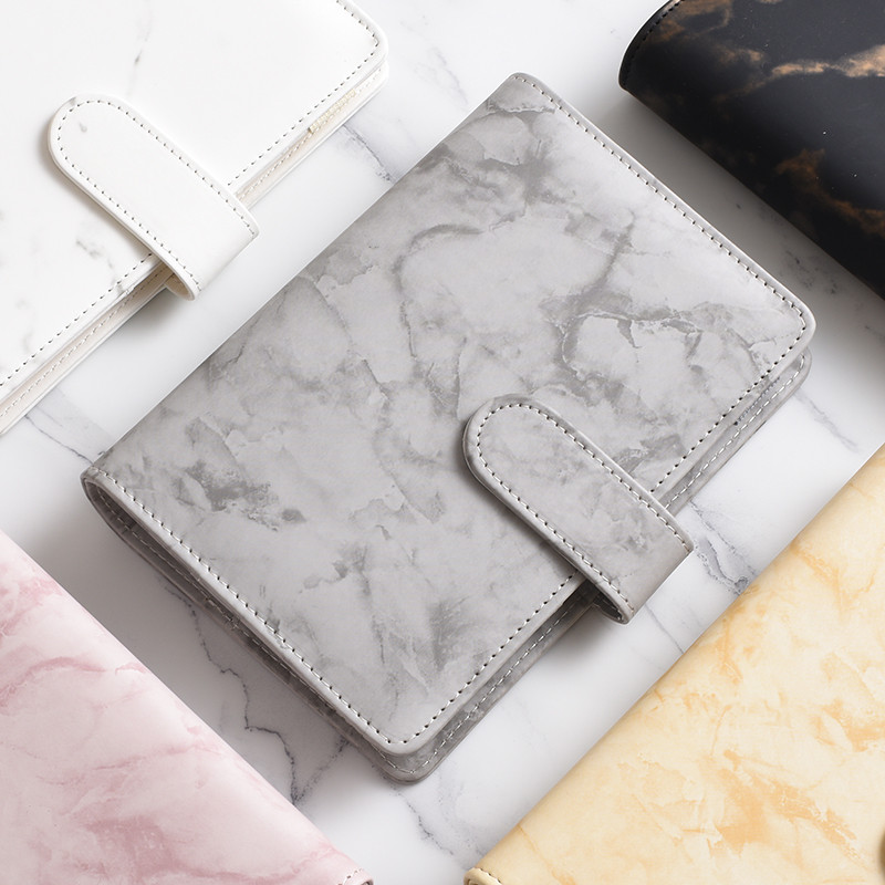 A5 A6 marmurinis rožinis PU segtuvas užrašų knygelė „pasidaryk pats“ segtuvų sąsiuvinio viršelis dienoraštis.