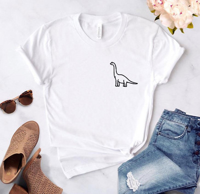 dinoszaurusz zseb Nyomtatott Női póló Alkalmi pamut Hipster Vicces póló Lady Top Tee 6 Colors Drop Ship BA-36