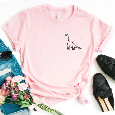 dinoszaurusz zseb Nyomtatott Női póló Alkalmi pamut Hipster Vicces póló Lady Top Tee 6 Colors Drop Ship BA-36