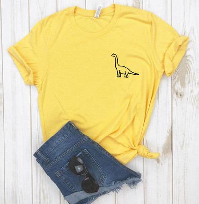 dinoszaurusz zseb Nyomtatott Női póló Alkalmi pamut Hipster Vicces póló Lady Top Tee 6 Colors Drop Ship BA-36