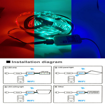 Magic Home Mini RGB RGBW WiFi Controller DC12V-24V για Λειτουργία χρονισμού φωτός πάνελ Led Strip 16 εκατομμύρια χρώματα Έλεγχος Smartphone