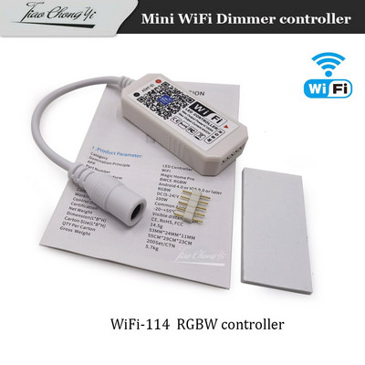 Magic Home Mini RGB RGBW WiFi vezérlő DC12V-24V LED szalagpanelhez, világítás időzítési funkció 16 millió szín okostelefonos vezérlés