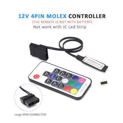 DC 5V 3Pin SATA RGB valdiklis Molex 4Pin kompiuterio korpuso apšvietimo pikselių valdiklis, skirtas WS2812B adresuotoms LED šviesos juostoms