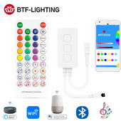 WS2811 WS2812B vezérlő Zene Bluetooth alkalmazás IR38 gombok beépített mikrofon WS2812-hez Címezhető Wifi Alexa Google IOS Android 5V-24V