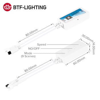 WS2811 WS2812B контролер музика Bluetooth приложение IR38 ключове вграден микрофон за WS2812 адресируем Wifi Alexa Google IOS Android 5V-24V