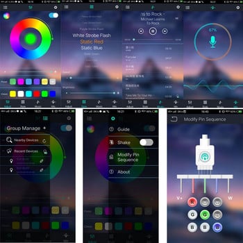 Мини безжична Bluetooth-съвместима LED лента за осветление RGB контролер Димер за управление USB 5V DC 12V 24V Music 5050 Цветна лента